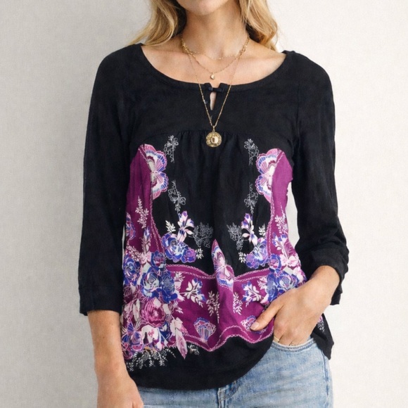 Free People Tops - < Vintage Y2K Free People Boho 3/4 Sleeve Top >